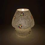 Lampada da tavolo in vetro mosaicata Black Daisy h. 32 cm.