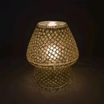 Lampada da tavolo in vetro mosaicata Gold Reflection h. 32 cm.