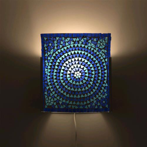 Blue Sauna Handmade in mosaic glass h. 24 cm.