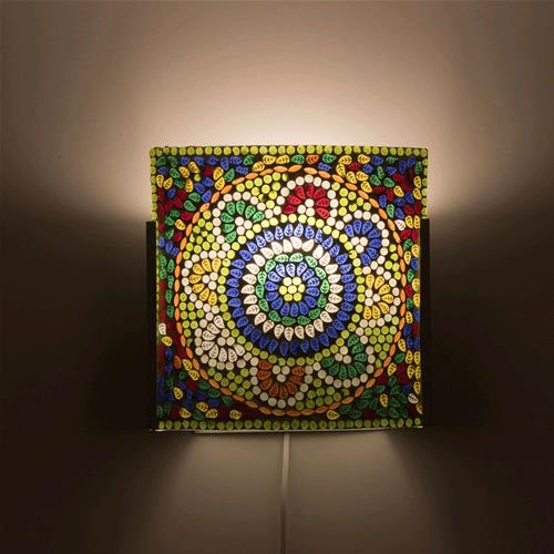 Wheel Mandala Handmade in mosaic glass h. 24 cm.