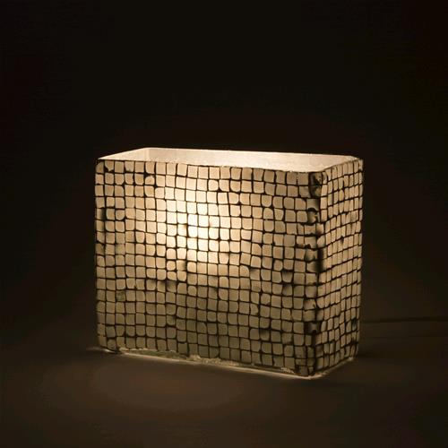 The White Bride Handmade Lamp in mosaic glass h. 21 cm.