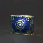 Lampada da tavolo in vetro mosaicata Blue Sauna h. 21 cm.