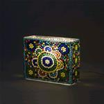 Lampada da tavolo in vetro mosaicata Colored Mandala h. 21 cm.