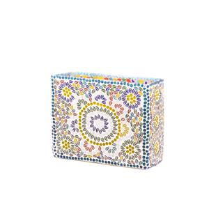 Colored Mandala Handmade Lamp in mosaic glass h. 21 cm.