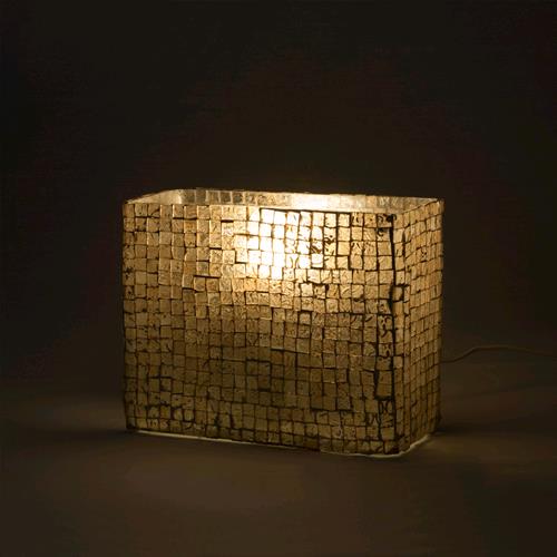 Lampada da tavolo in vetro mosaicata Artist's Yellow h. 21 cm.