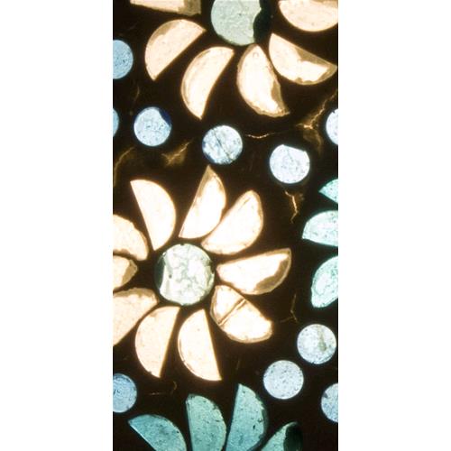 Light Blue Daisy Handmade Lamp in mosaic glass h. 32 cm.