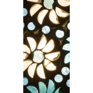 Light Blue Daisy Handmade Lamp in mosaic glass h. 32 cm.