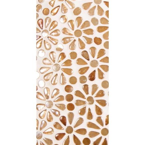 Yellow Daisy Handmade Lamp in mosaic glass h. 32 cm.