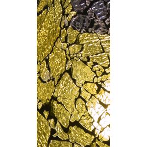 Yellow Craquelè Handmade Lamp in mosaic glass h. 32 cm.