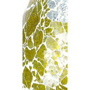 Yellow Craquelè Handmade Lamp in mosaic glass h. 32 cm.