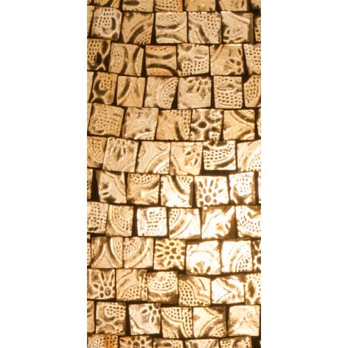 Lampada da tavolo in vetro mosaicata Artist's Yellow h. 32 cm.