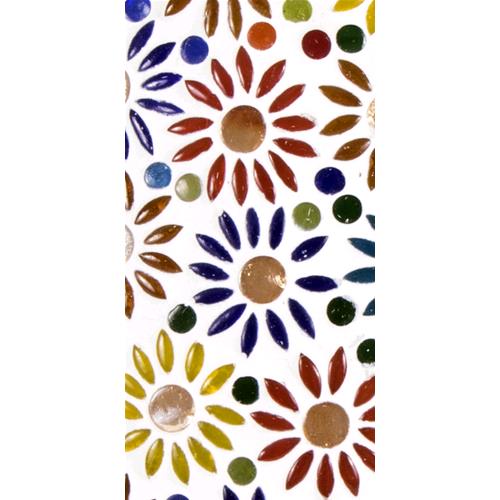 Mirror Daisy Handmade Lamp in mosaic glass h. 32 cm.