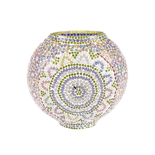 Colored Mandala Handmade Lamp in mosaic glass h. 32 cm.