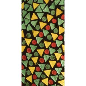 Lampada da tavolo in vetro mosaicata verde e gialla h. 32 cm.