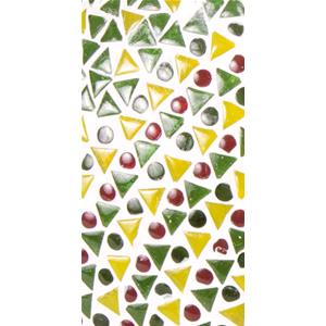 Lampada da tavolo in vetro mosaicata verde e gialla h. 32 cm.