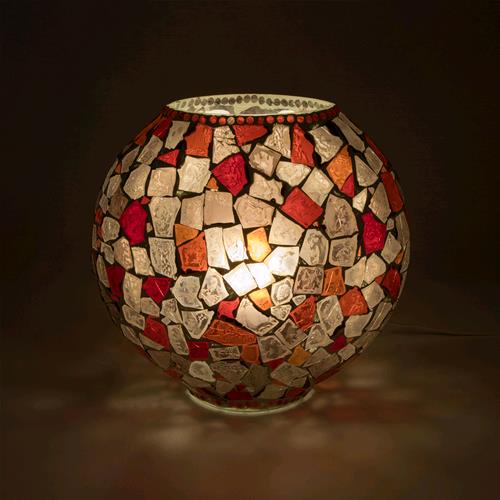 Boy & Girl Handmade Lamp in mosaic glass h. 32 cm.