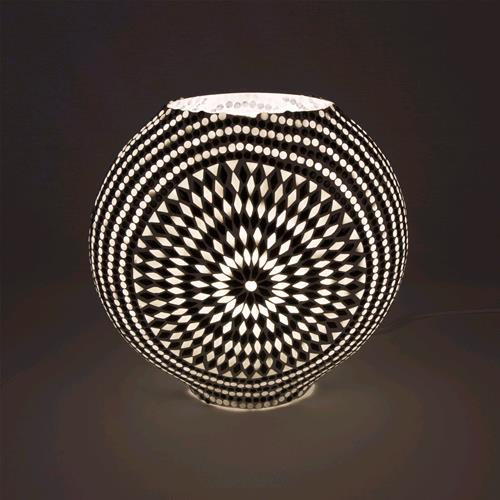 Lampada da tavolo in vetro mosaicata Yin & Yang h. 32 cm.