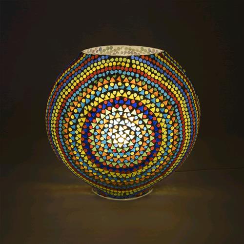 Wheel Mandala Handmade Lamp in mosaic glass h. 32 cm.