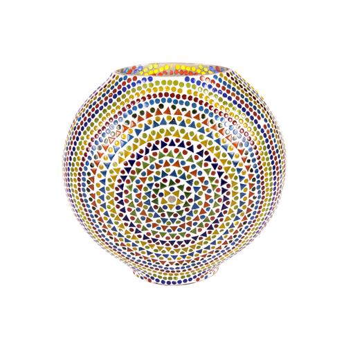 Wheel Mandala Handmade Lamp in mosaic glass h. 32 cm.