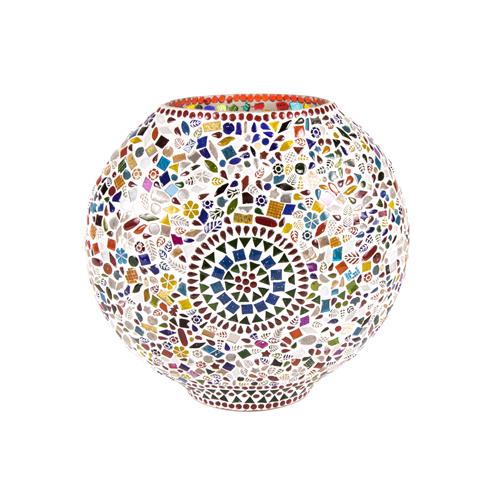 Lampada da tavolo in vetro mosaicata Rainbow h. 32 cm.