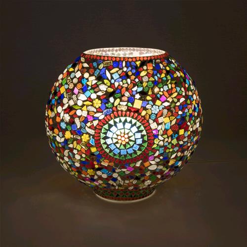 Lampada da tavolo in vetro mosaicata Rainbow h. 32 cm.