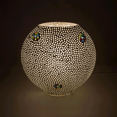 Lampada da tavolo in vetro mosaicata Black Daisy h. 32 cm.