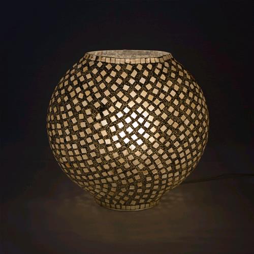 Lampada da tavolo in vetro mosaicata Gold Reflection h. 32 cm.