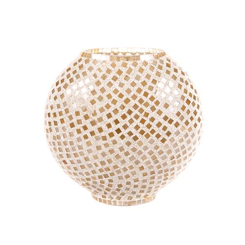 Lampada da tavolo in vetro mosaicata Gold Reflection h. 32 cm.