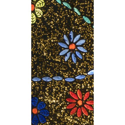 Lampada da tavolo in vetro mosaicata Floral Gray h. 32 cm.