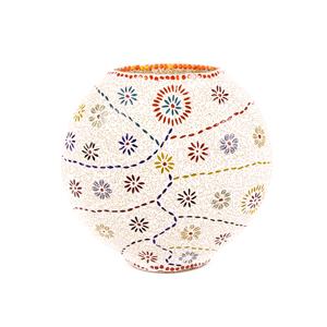 Lampada da tavolo in vetro mosaicata Floral Gray h. 32 cm.