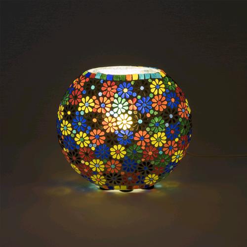 Flower Garden Handmade Lamp in mosaic glass h. 25 cm.