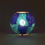 Lampada da tavolo in vetro mosaicata Blue Bay h. 23 cm.