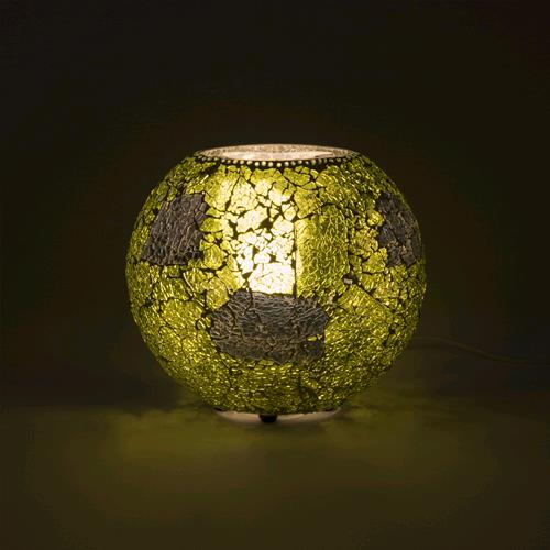 Lampada da tavolo in vetro mosaicata Yellow Craquelè h. 23 cm.