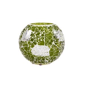 Lampada da tavolo in vetro mosaicata Yellow Craquelè h. 23 cm.