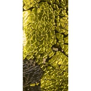 Lampada da tavolo in vetro mosaicata Yellow Craquelè h. 23 cm.