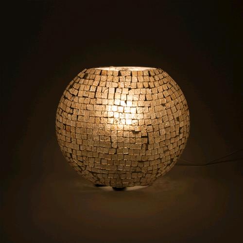 Lampada da tavolo in vetro mosaicata Artist's Yellow h. 23 cm.