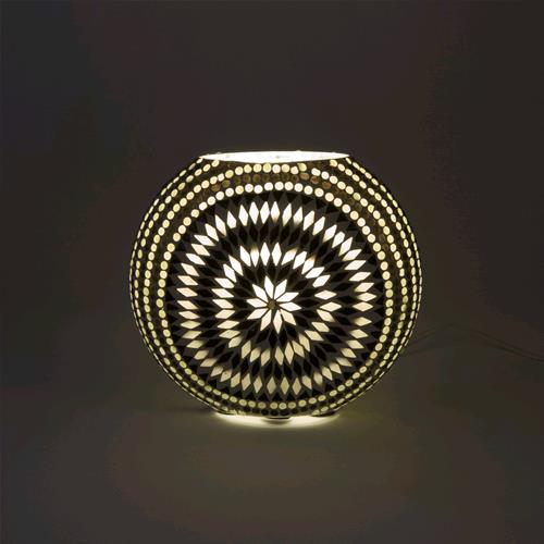 Lampada da tavolo in vetro mosaicata Yin & Yang h. 23 cm.
