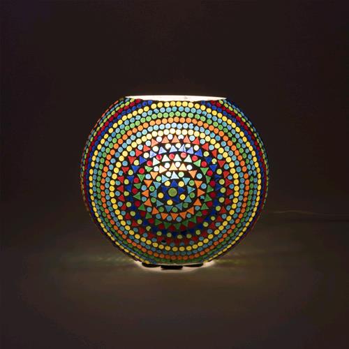 Wheel Mandala Handmade Lamp in mosaic glass h. 25 cm.