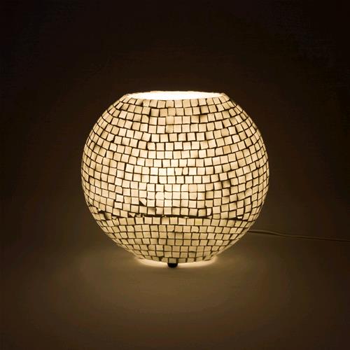 Lampada da tavolo in vetro mosaicata The White Bride h. 17 cm.