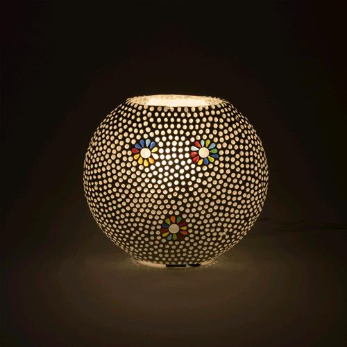 Lampada da tavolo in vetro mosaicata Black Daisy h. 23 cm.