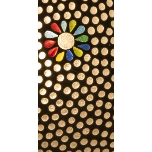 Lampada da tavolo in vetro mosaicata Black Daisy h. 23 cm.