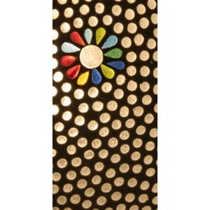 Lampada da tavolo in vetro mosaicata Black Daisy h. 23 cm.