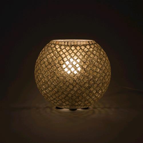 Lampada da tavolo in vetro mosaicata Gold Reflection h. 23 cm.