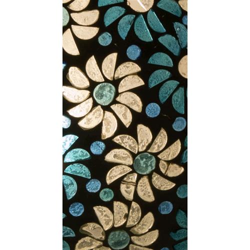 Lampada da tavolo in vetro mosaicata Light Blue Daisy h. 23 cm.