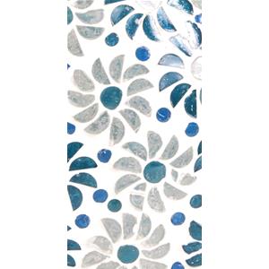 Lampada da tavolo in vetro mosaicata Light Blue Daisy h. 23 cm.