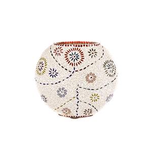 Lampada da tavolo in vetro mosaicata Floral Gray h. 17 cm.