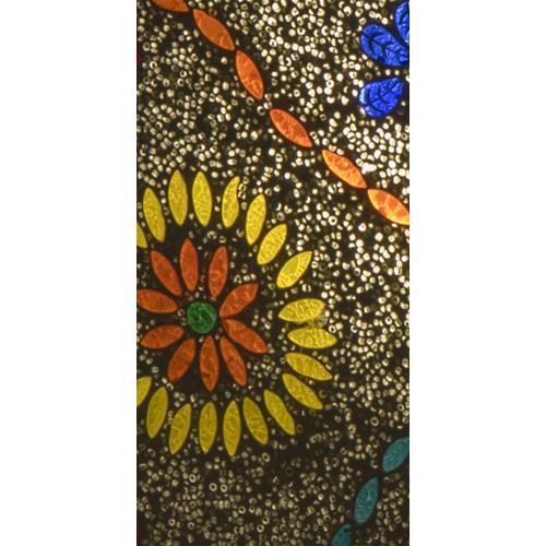 Lampada da tavolo in vetro mosaicata Floral Gray h. 21 cm.