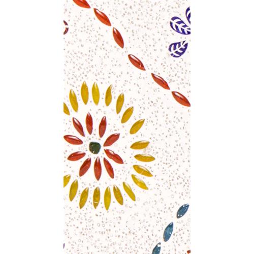 Lampada da tavolo in vetro mosaicata Floral Gray h. 21 cm.