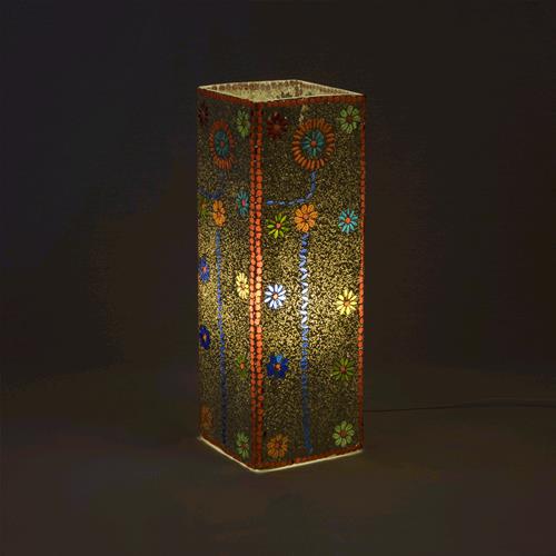 Floral Gray Handmade Lamp in mosaic glass h. 45 cm.