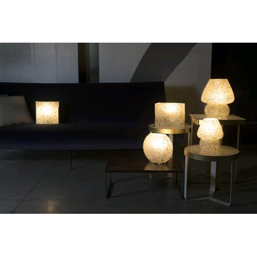 Lampada da tavolo in vetro mosaicata Artist's Yellow h. 32 cm.